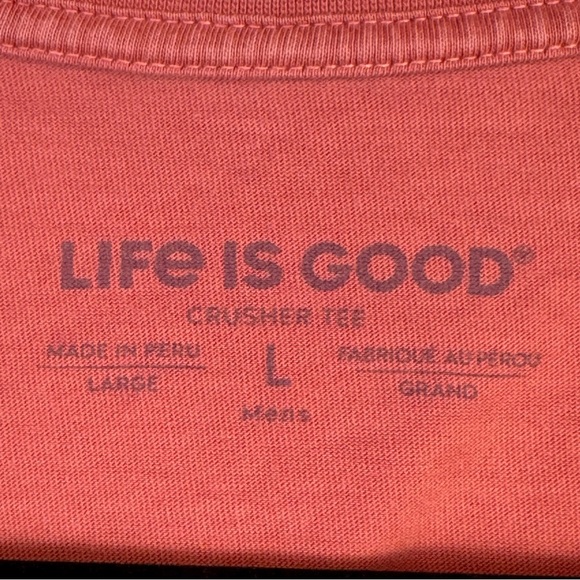 Life is Good Red Men's Baseball T-Shirt Size L - Picture 3 of 5